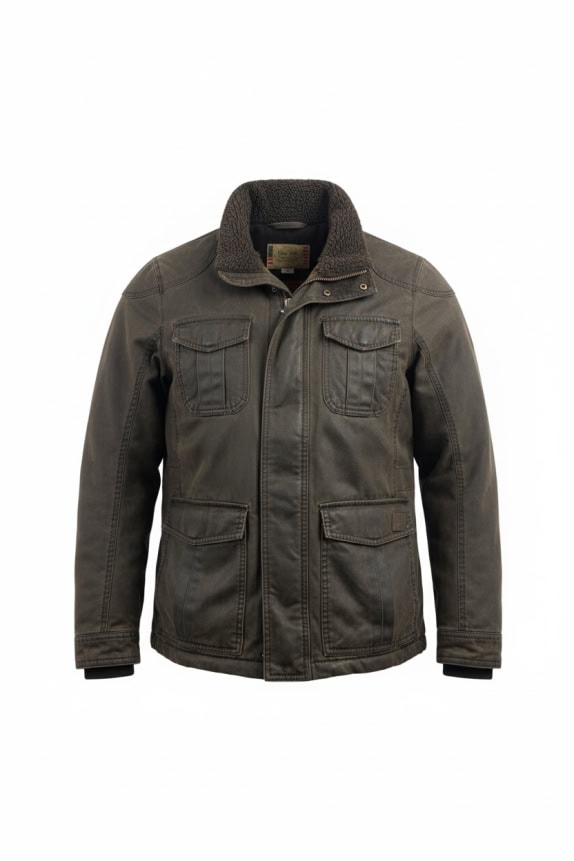MCS Giacca vintage con logo marrone da uomo L