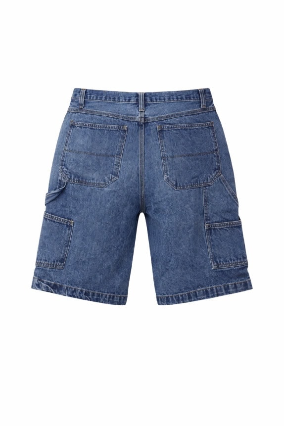 MELTIN POT DENIM SHORTS CARGO WASHED ΜΠΛΕ ΑΝΤΡΙΚΟ PRE OWNED M