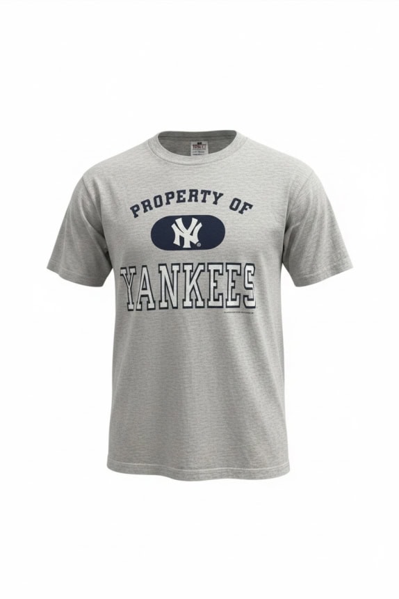 MIRO T-shirt NEW YORK YANKEES VINTAGE Λογότυπο Γκρι UNISEX L pre-owned