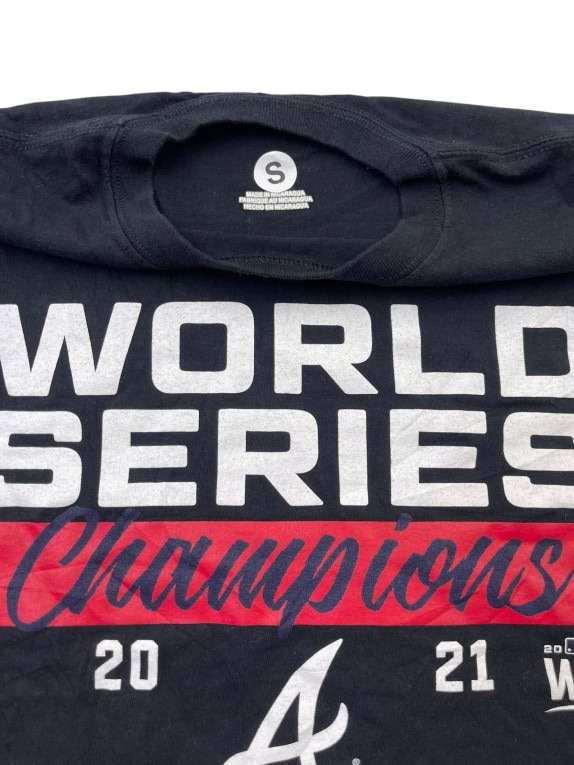 MLB ATLANTA BRAVES T SHIRT SPORTSWEAR GRAPHIC ΜΑΥΡΟ UNISEX PRE OWNED S