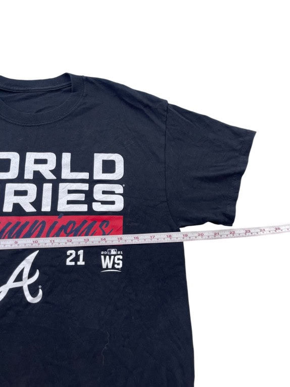 MLB ATLANTA BRAVES T SHIRT SPORTSWEAR GRAPHIC ΜΑΥΡΟ UNISEX PRE OWNED S