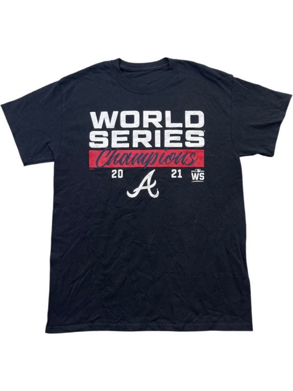 MLB ATLANTA BRAVES T SHIRT SPORTSWEAR GRAPHIC ΜΑΥΡΟ UNISEX PRE OWNED S