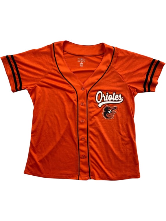 MLB Baltimore Orioles Baseball Jersey Logo Orange Women’s L