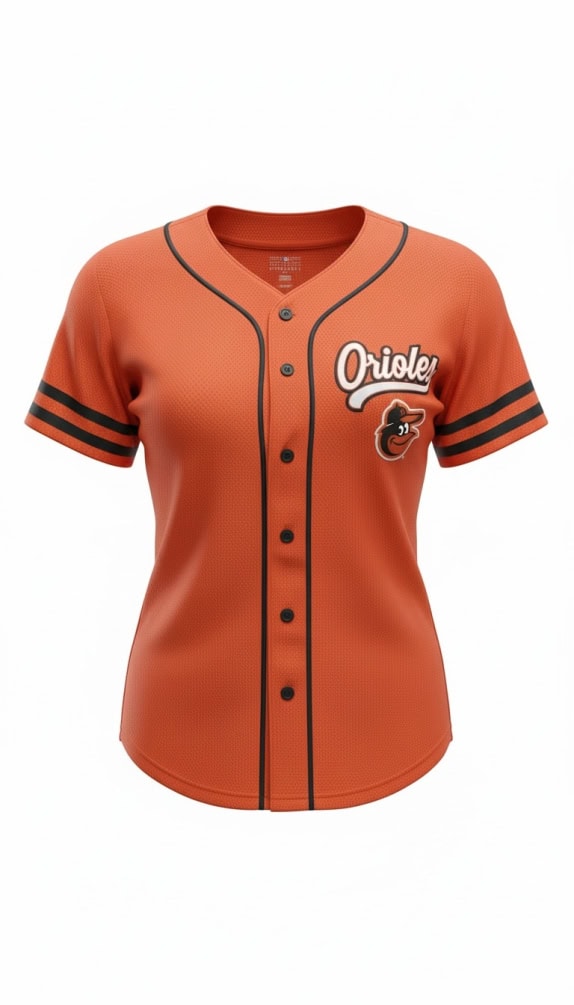 MLB Baltimore Orioles Baseball Jersey Logo Orange Women’s L