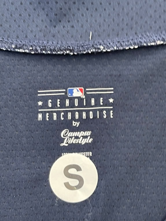 MLB MILWAUKEE BREWERS BASEBALL JERSEY SPORTSWEAR NAVY WHITE WOMENS PRE OWNED S