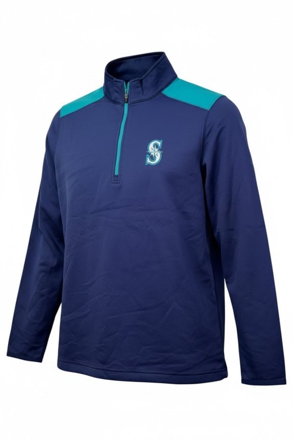 MLB SEATTLE MARINERS ΜΠΛΟΥΖΑ HALF ZIP SPORTSWEAR NAVY TEAL ΑΝΤΡΙΚΟ PRE OWNED S
