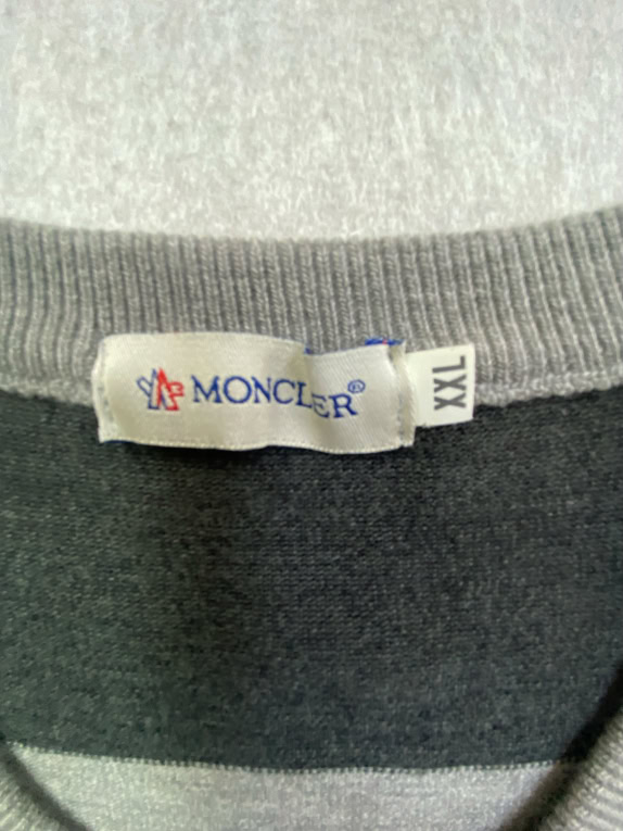 MONCLER MAGLIA IN MAGLIA A RIGHE CON LOGO GRIGIO/MULTICOLORE UNISEX XXL
