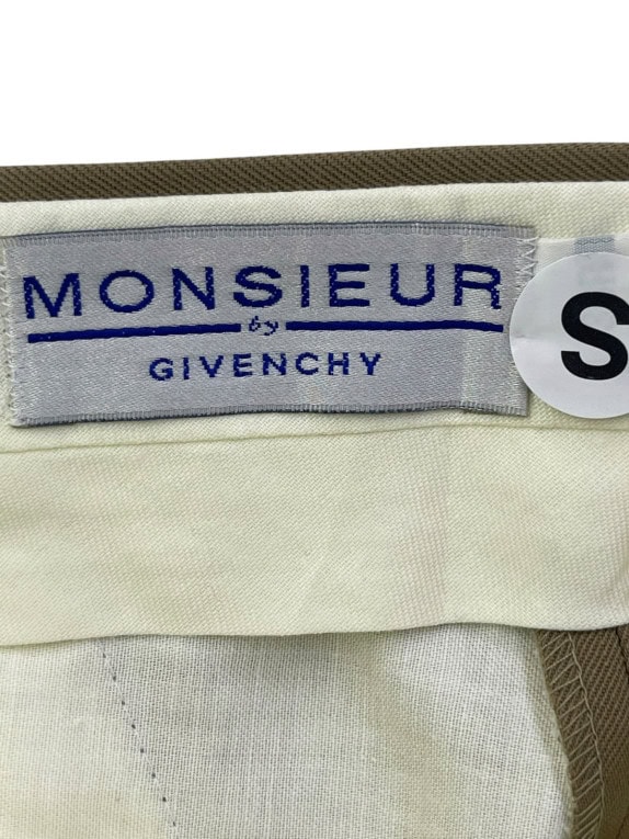MONSIEUR BY GIVENCHY PLEATED TROUSERS VINTAGE KHAKI MENS PRE OWNED S