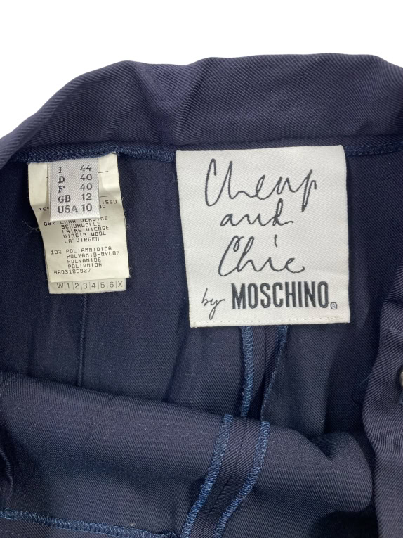 Moschino Cheap and Chic Παντελόνι Classic Minimal Logo Σκούρο Μπλε Γυναικείο S
