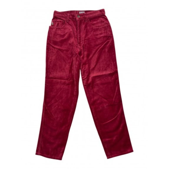 Moschino Jeans Παντελόνι Βελουτέ Vintage Κόκκινο Γυναικείο XS