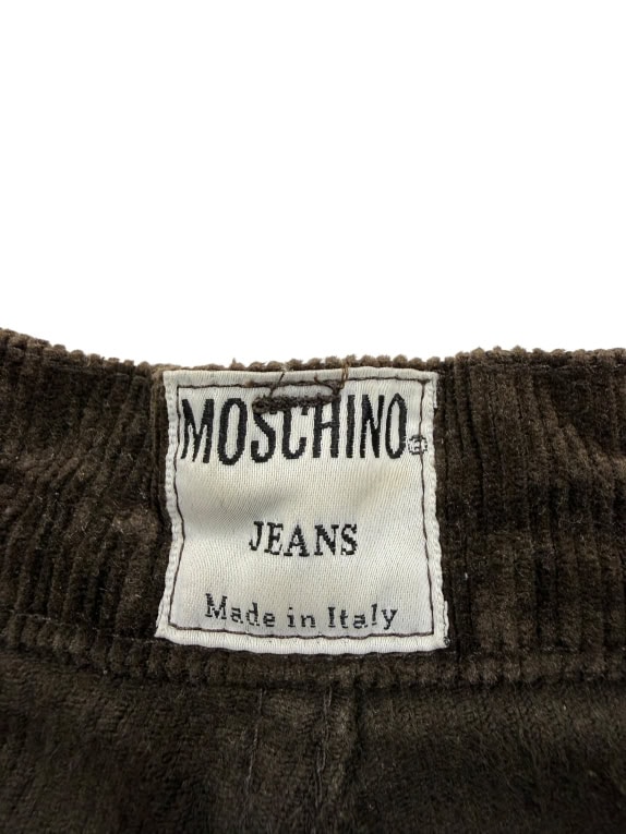 MOSCHINO Παντελόνι Κορδελί Vintage Με Λογοθέτηση Καφέ Γυναικείο XS