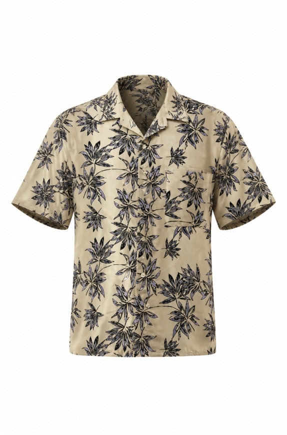 MUNSINGWEAR CAMICIA HAWAIIAN RETRO BEIGE UOMO PRE OWNED M