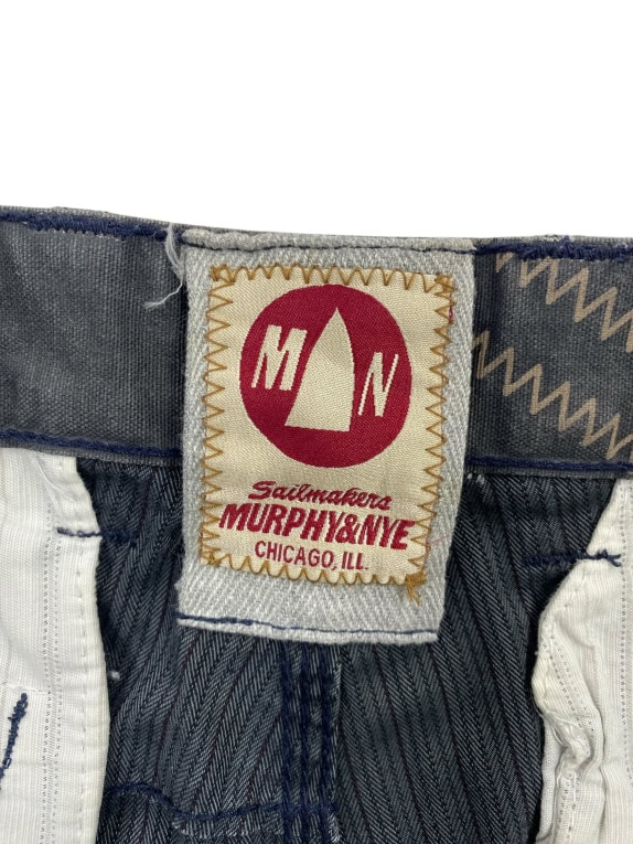MURPHY&NYE Pantaloni a righe blu da uomo in cotone n. 33