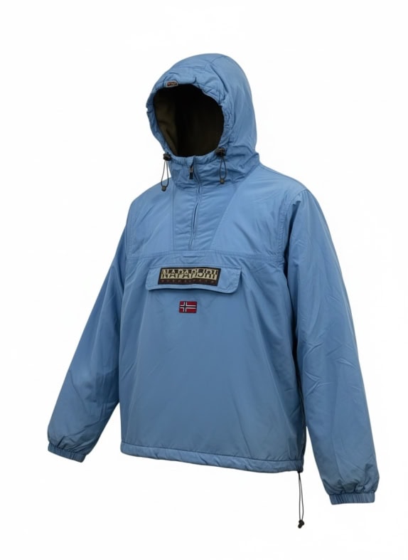 Napapijri Geographic Blue Windbreaker Jacket Size M