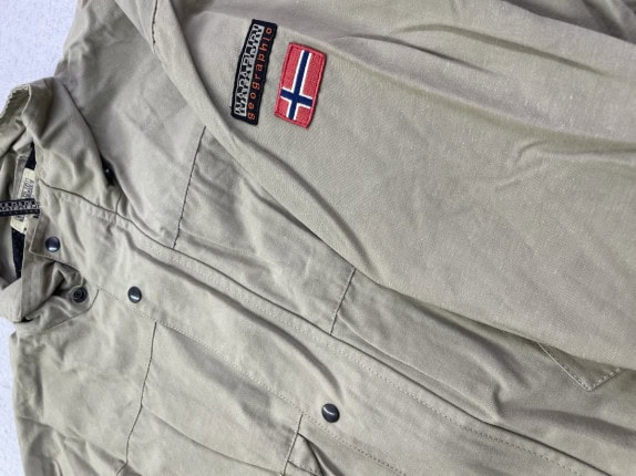 1990S NAPAPIJRI ANORAK JACKET MINIMAL BEIGE MEN PRE OWNED L