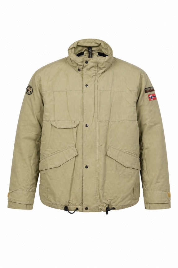 1990S NAPAPIJRI ANORAK JACKET MINIMAL BEIGE MEN PRE OWNED L