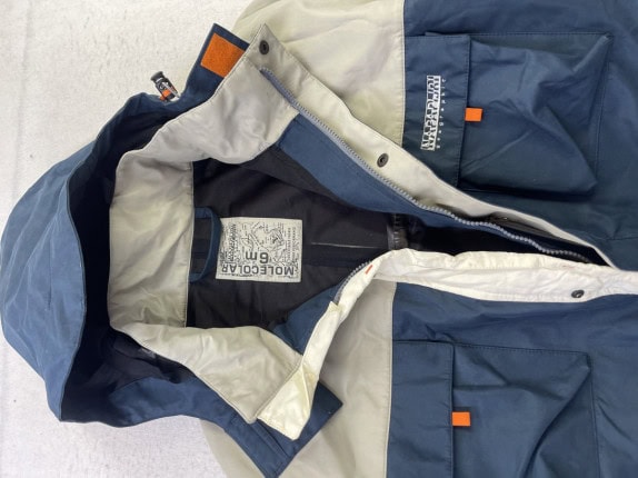 90s NAPAPIJRI GIACCA ANORAK MINIMAL NAVY UOMO PRE OWNED XL