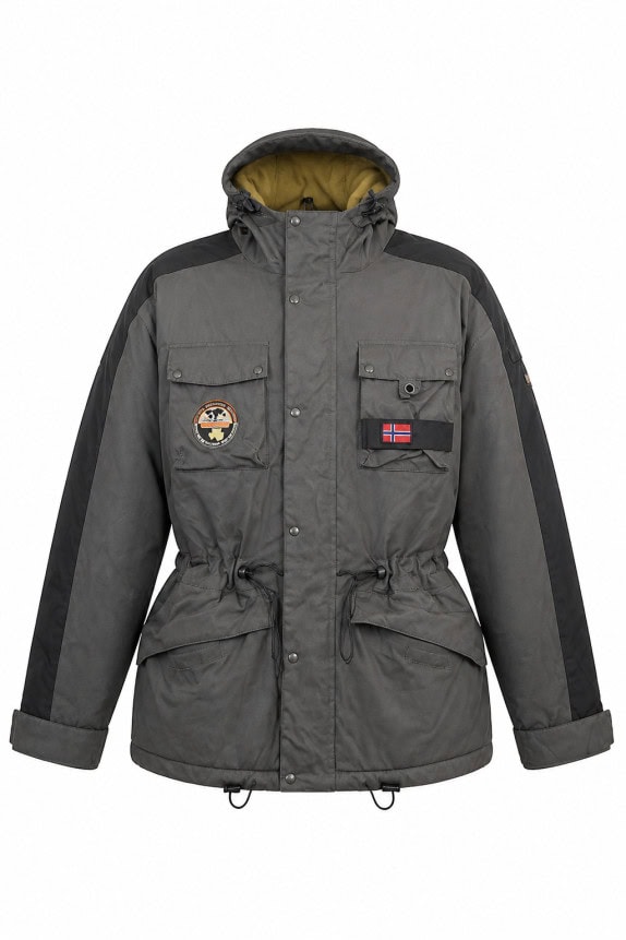 NAPAPIJRI PARKA JACKET UTILITY CHARCOAL UNISEX PRE OWNED L