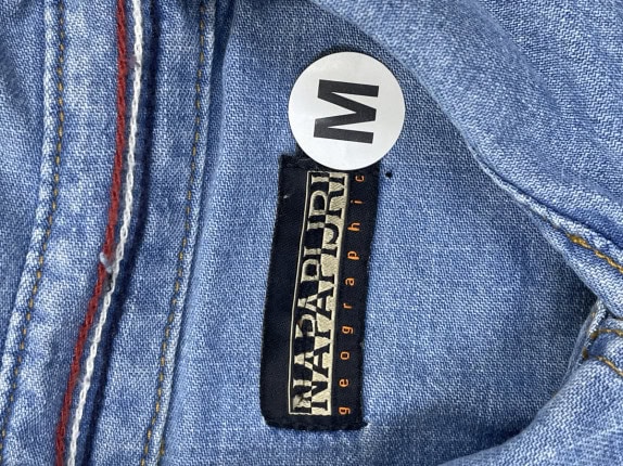 NAPAPIJRI DENIM SHIRT CLASSIC BLUE MEN PRE OWNED M