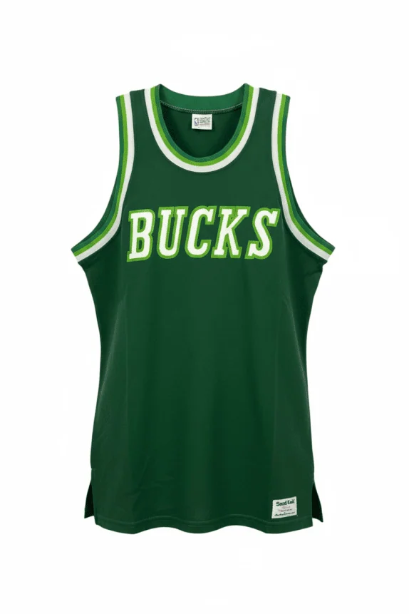 NBA BUCKS Jersey da basket con logo vintage verde da uomo S