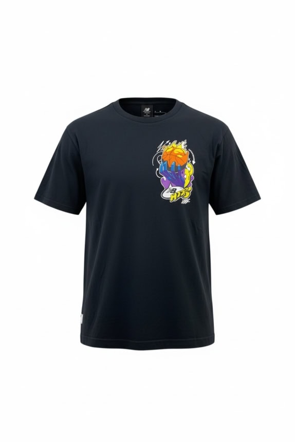 NEW BALANCE T-SHIRT HOOPS GRAPHIC BLACK MEN'S M