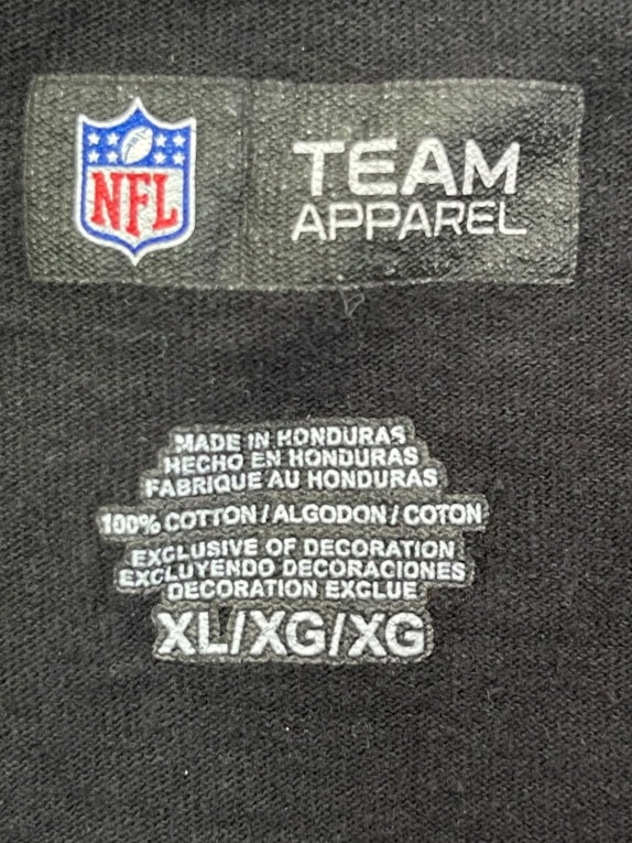 NFL APPAREL GRAPHIC TEE SPORTSWEAR BLACK MALE PRE OWNED XL