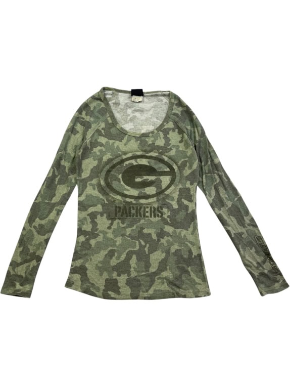 NFL Green Bay Packers Camo Top da donna a maniche lunghe M