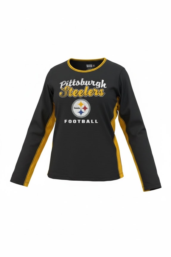 NFL Pittsburgh Steelers Μακρυμάνικη Μπλούζα Team Apparel Logo Μαύρο Γυναικείο L