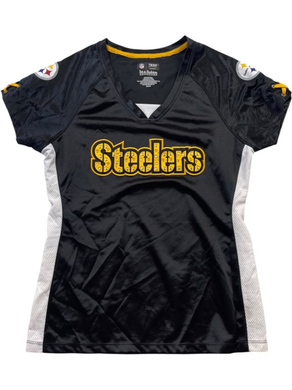 NFL STEELERS FOOTBALL JERSEY SPORTSWEAR ΜΑΥΡΟ ΓΥΝΑΙΚΕΙΟ PRE OWNED S