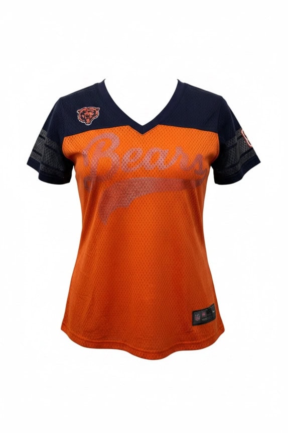 NFL TEAM APPAREL CHICAGO BEARS FOOTBALL JERSEY SPORTSWEAR ORANGE WOMEN PRE OWNED L
