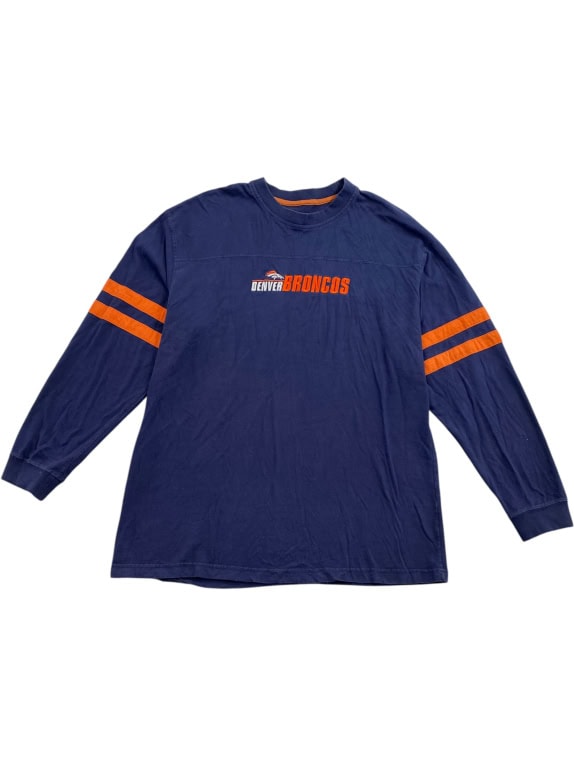 NFL TEAM APPAREL Denver Broncos Μακρυμάνικη Μπλούζα Spellout Logo Μπλε UNISEX XL