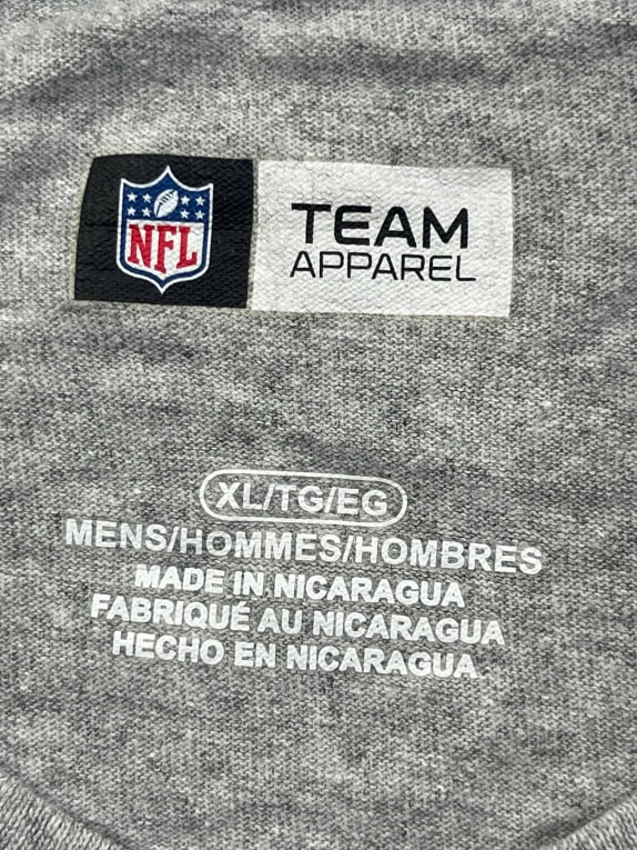 NFL TEAM APPAREL GRAPHIC TEE GREY ΑΝΤΡΙΚΟ PRE OWNED XL