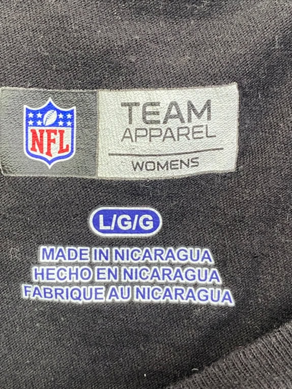 NFL TEAM APPAREL MAGLIA A MANICHE LUNGHE CINCINNATI BENGALS BIG LOGO NERA DA DONNA L