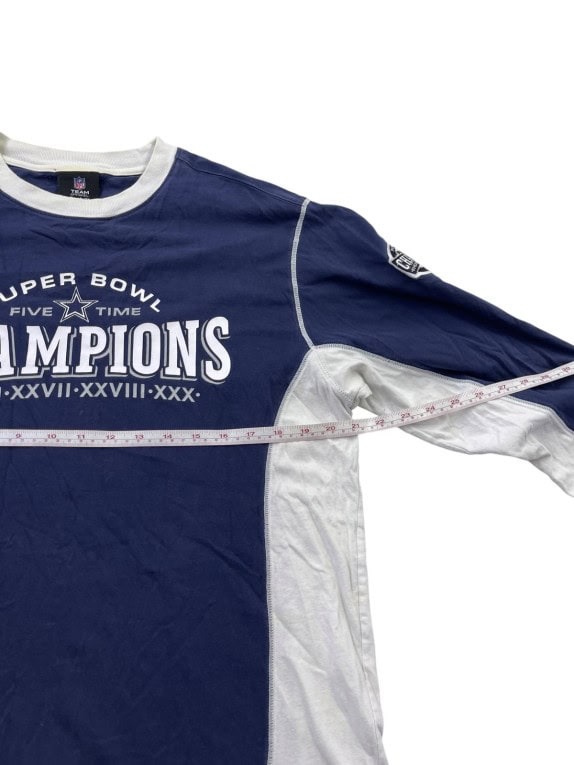 NFL TEAM APPAREL LONG SLEEVE T SHIRT SPORTSWEAR GRAPHIC NAVY WHITE MEN PRE OWNED