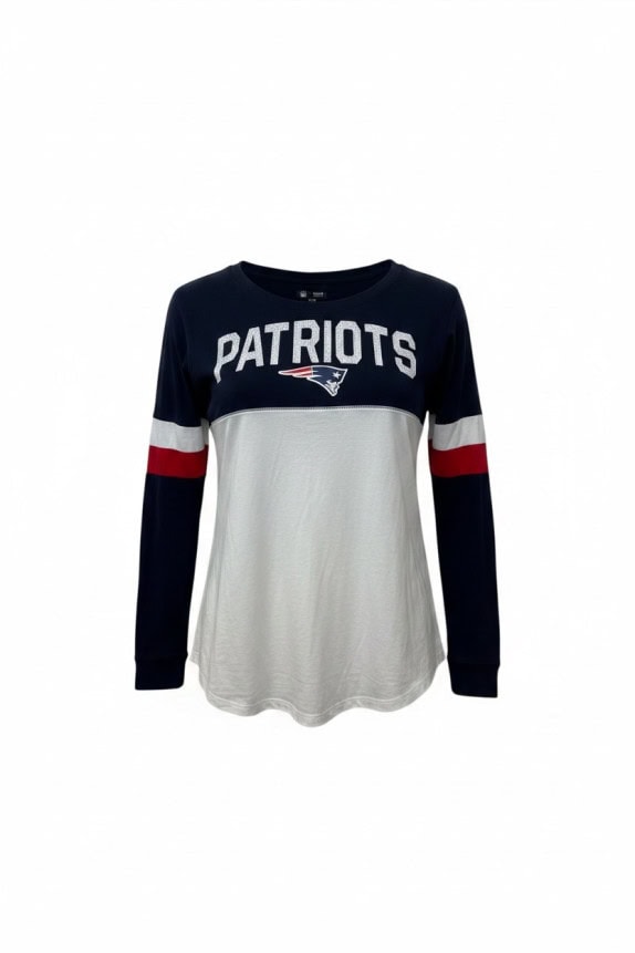 NFL TEAM APPAREL PATRIOTS ΜΑΚΡΥΜΑΝΙΚΗ ΜΠΛΟΥΖΑ SPORTSWEAR NAVY OFF WHITE ΓΥΝΑΙΚΕΙΟ PRE OWNED L