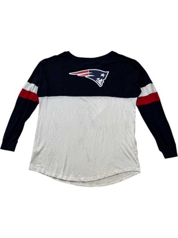 NFL TEAM APPAREL PATRIOTS ΜΑΚΡΥΜΑΝΙΚΗ ΜΠΛΟΥΖΑ SPORTSWEAR NAVY OFF WHITE ΓΥΝΑΙΚΕΙΟ PRE OWNED L