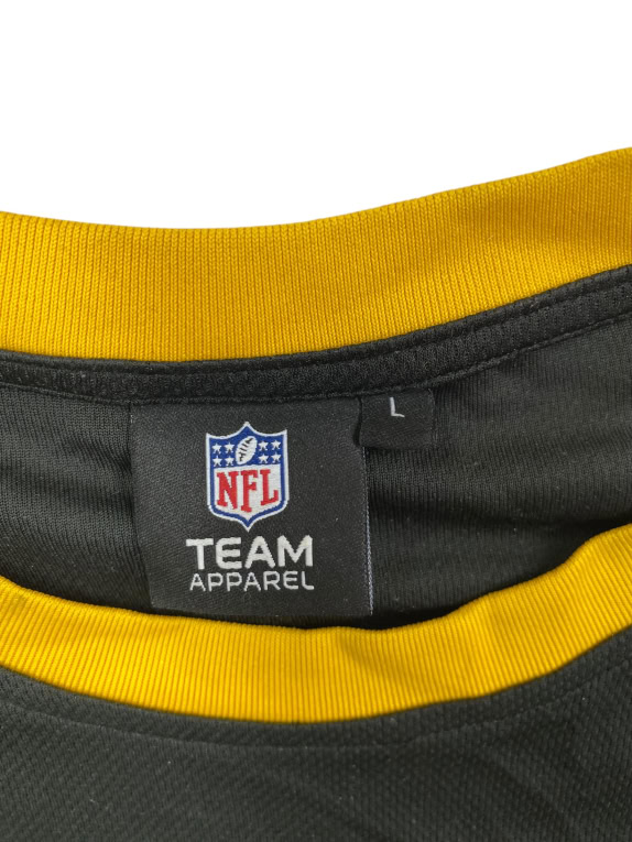 NFL TEAM APPAREL PITTSBURGH STEELERS JERSEY VINTAGE STYLE LOGO BLACK/YELLOW MEN'S L