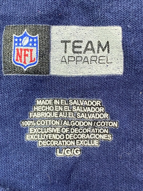 NFL TEAM APPAREL T SHIRT SPORTSWEAR GRAPHIC NAVY ΑΝΤΡΙΚΟ PRE OWNED L
