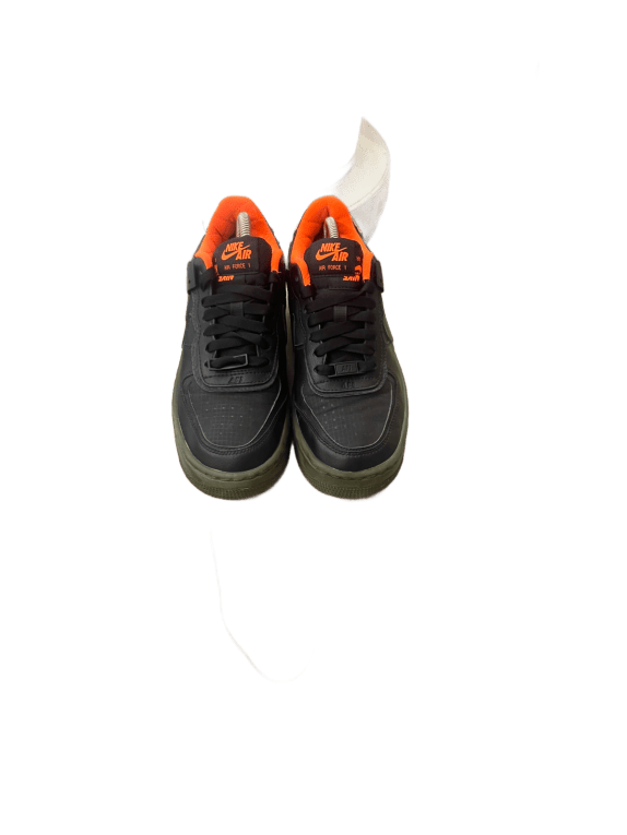 NIKE AIR FORCE 1 SHADOW SNEAKERS STREETWEAR BLACK ORANGE OLIVE WOMENS PRE OWNED EU 37.5