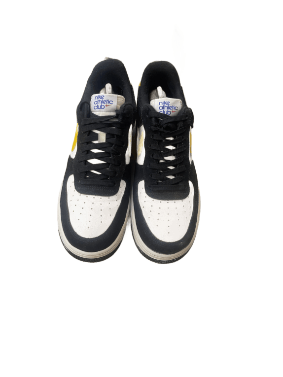 NIKE AIR FORCE ONE SNEAKERS RETRO ΜΑΥΡΟ ΛΕΥΚΟ ΚΙΤΡΙΝΟ ΑΝΤΡΙΚΟ PRE OWNED EU 42.5