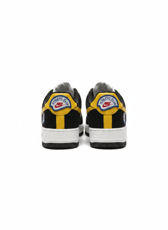 NIKE AIR FORCE ONE SNEAKERS RETRO ΜΑΥΡΟ ΛΕΥΚΟ ΚΙΤΡΙΝΟ ΑΝΤΡΙΚΟ PRE OWNED EU 42.5