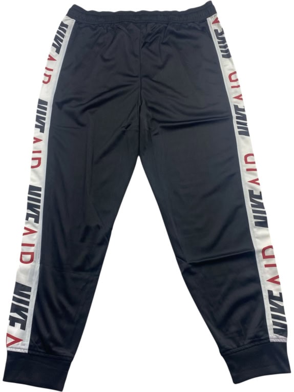 NIKE AIR Pantaloni della tuta neri con logo laterali da uomo 2XL