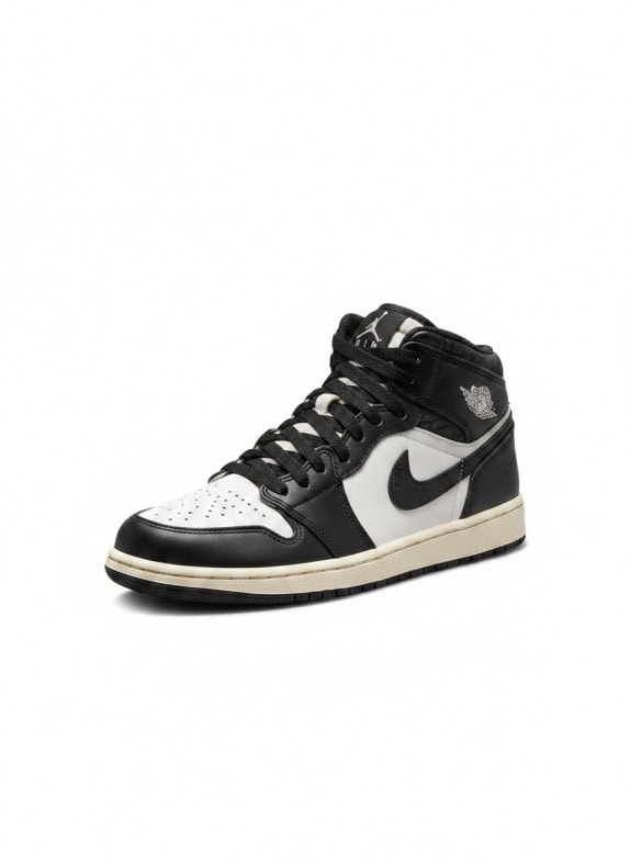 NIKE AIR JORDAN HIGH TOP SNEAKERS STREETWEAR ΜΑΥΡΟ ΛΕΥΚΟ UNISEX PRE OWNED EU 40
