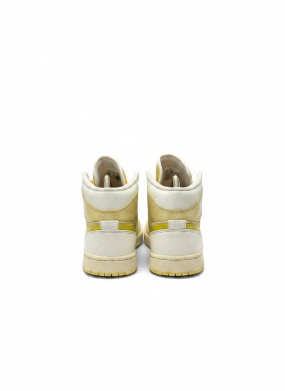 NIKE AIR JORDAN ONE MID SNEAKERS RETRO ΚΡΕΜ ΚΙΤΡΙΝΟ ΓΥΝΑΙΚΕΙΟ PRE OWNED EU 41