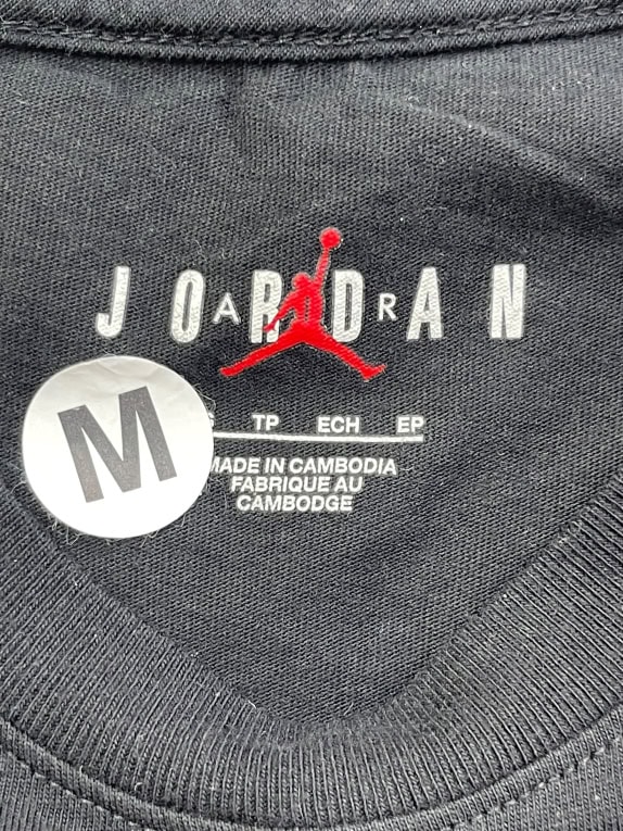 Nike Air Jordan T-Shirt Μαύρο Logo Print Βαμβακερό Size M