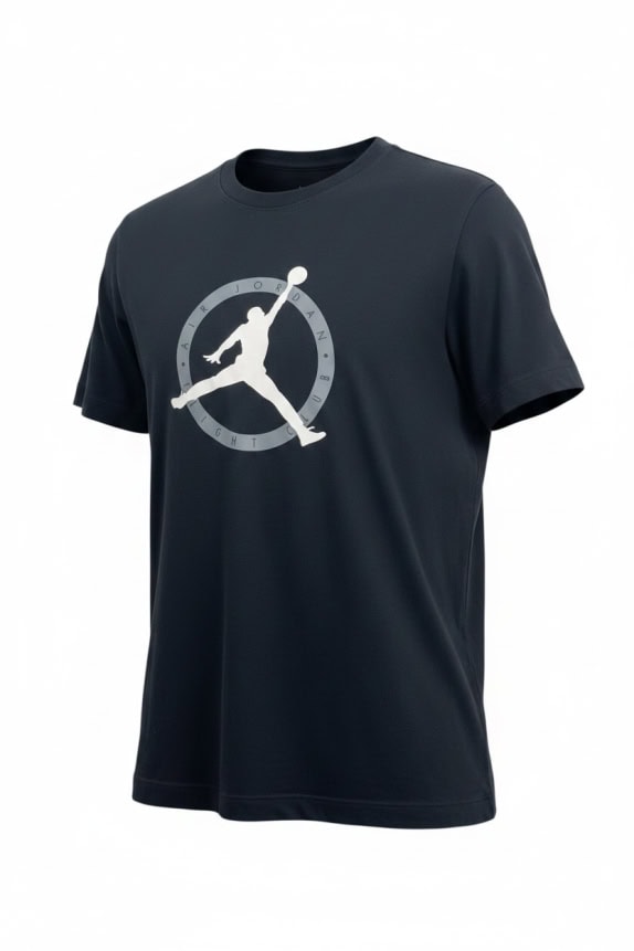 Nike Air Jordan T-Shirt Μαύρο Logo Print Βαμβακερό Size M