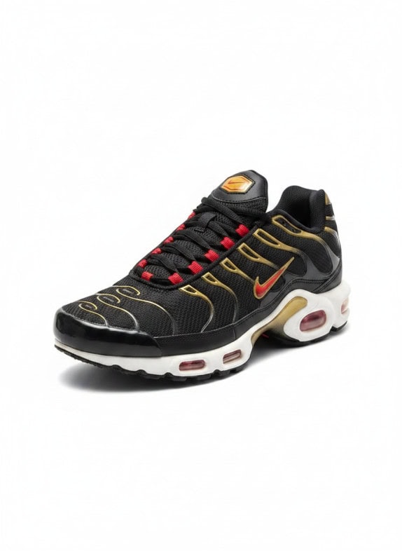 NIKE AIR MAX PLUS TN SNEAKERS 90S SPORTSWEAR ΜΑΥΡΟ ΧΡΥΣΟ ΑΝΤΡΙΚΟ PRE OWNED EU 43