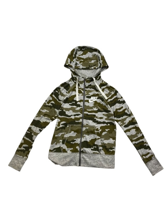 NIKE ΑΘΛΗΤΙΚΗ ΖΑΚΕΤΑ ΜΕ ΚΟΥΚΟΥΛΑ CAMO ΜΕ ΛΟΓΟΤΥΠΟ ΠΑΡΑΛΛΑΓΗΣ ΓΥΝΑΙΚΕΙΟ S