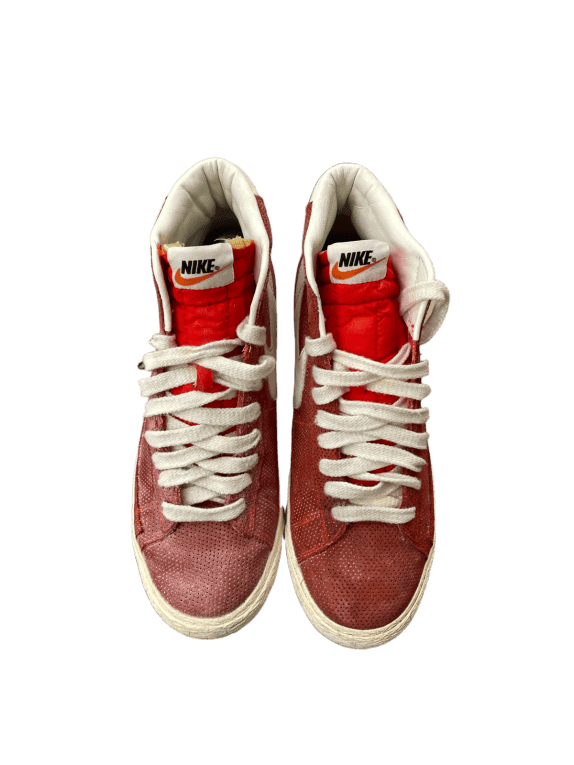 NIKE BLAZER MID SNEAKERS RETRO RED WHITE MEN PRE OWNED EU 42