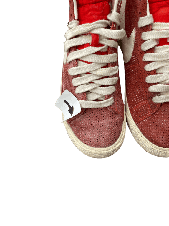 NIKE BLAZER MID SNEAKERS RETRO RED WHITE MEN PRE OWNED EU 42
